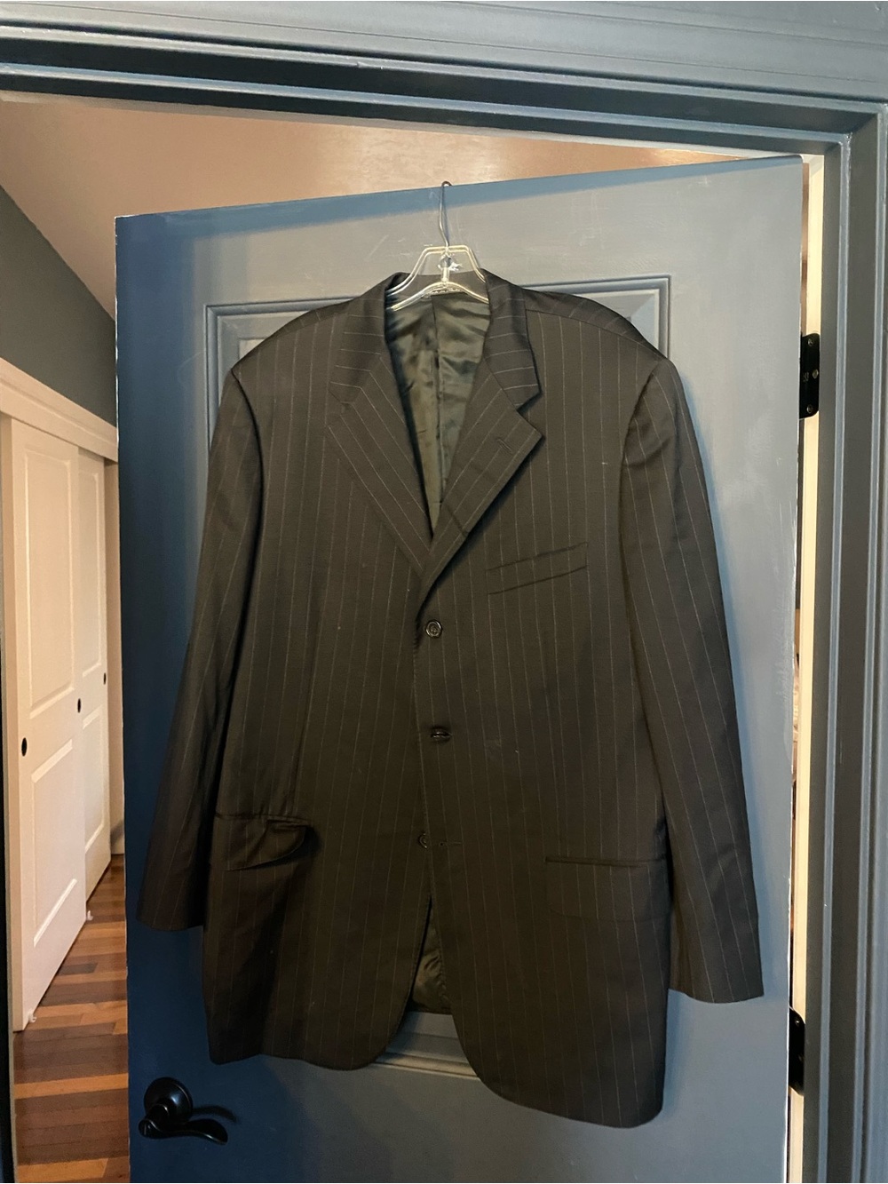 Classic Men's Black Pinstripe Suit